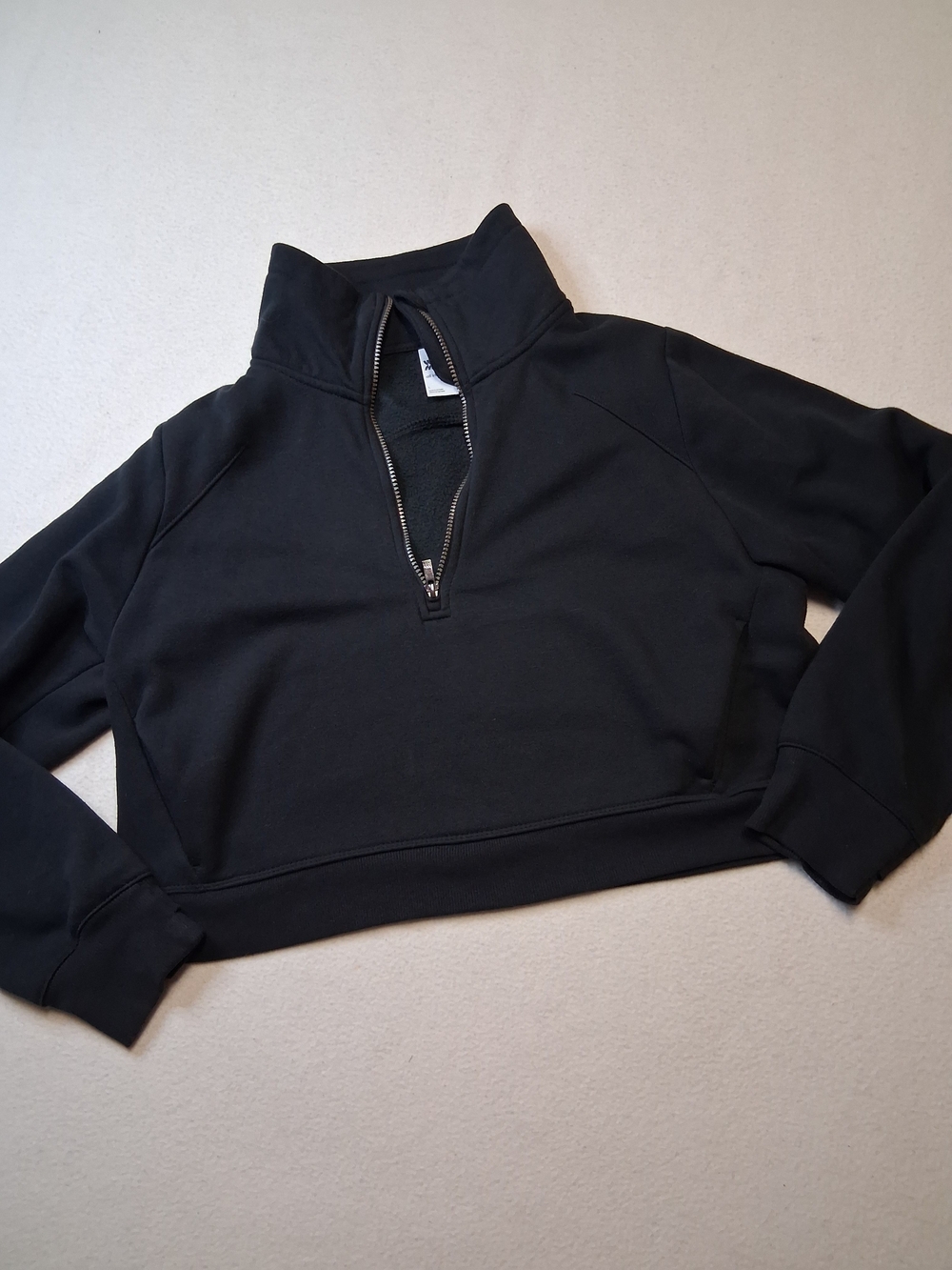 all in motion Black Cropped Quarter-Zip Pullover